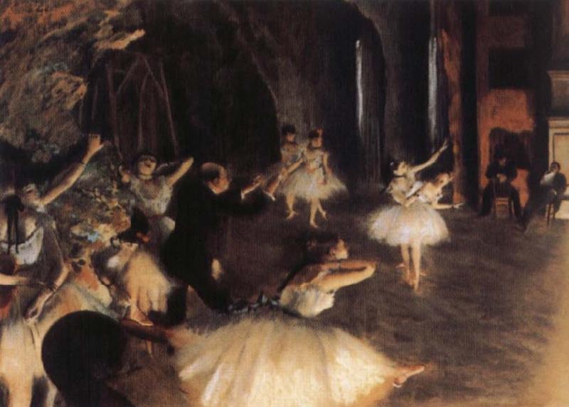 Germain Hilaire Edgard Degas The Rehearsal of the Ballet on Stage oil painting picture
